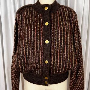 Unique vintage 80’s Italian mohair blend cardigan sz M